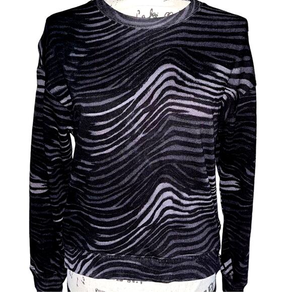 Rails Marlo charcoal watercolor stripes sweatshirt XS - Picture 1 of 5